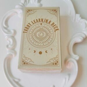 Tarot Learning Deck Cream & Gold  And Tarot Altar Cloth 29.5” x 29.5”